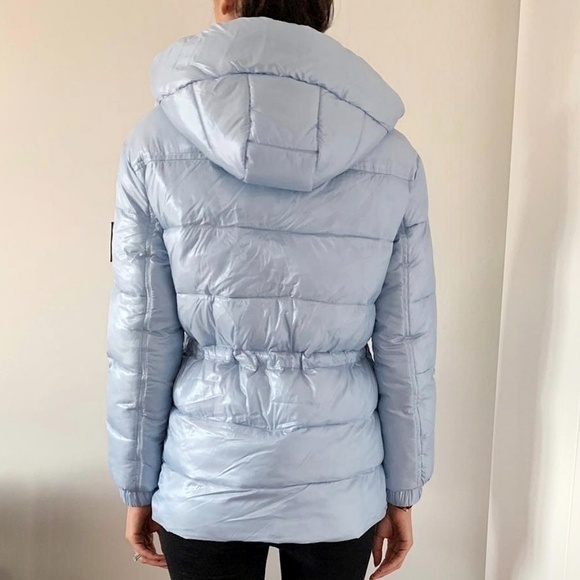 NEW DKNY Hooded Puffer Jacket in Metallic Wren size S - Picture 5 of 12